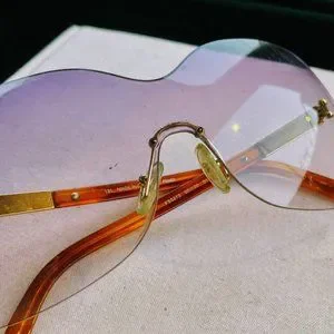 Fendi Rimless Runway Sunglasses FENDI EYEWEAR Rimless oval-frame crystal-embellished gold  main image 4